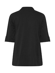 Evans Black Pintuck Henley Top - Image 6 of 6