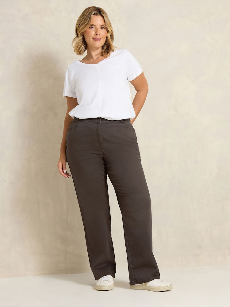 Evans Brown Premium Wide Leg Jeans - Image 2 of 6 Evans Brown Premium Wide Leg Jeans - Image 2 of 6