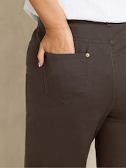 Evans Brown Premium Wide Leg Jeans - Image 4 of 6