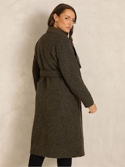 Evans Brown Faux Shearling Waterfall Coat - Image 3 of 6