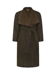 Evans Brown Faux Shearling Waterfall Coat - Image 5 of 6