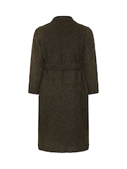 Evans Brown Faux Shearling Waterfall Coat - Image 6 of 6