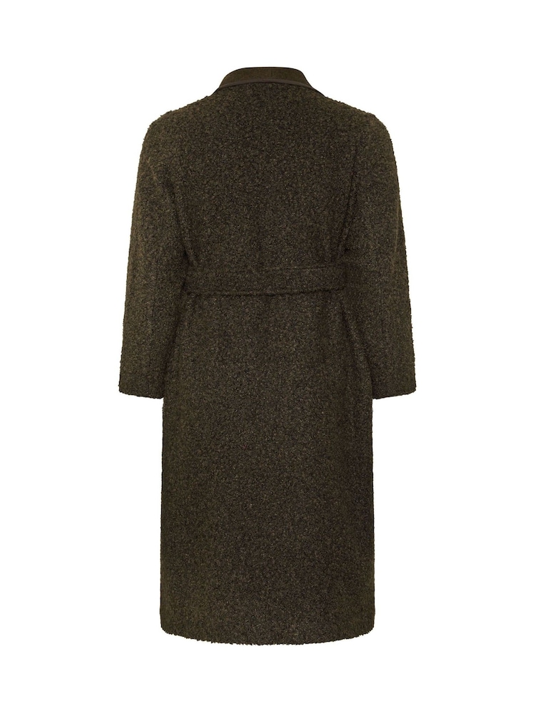 Evans Brown Faux Shearling Waterfall Coat - Image 6 of 6 Evans Brown Faux Shearling Waterfall Coat - Image 6 of 6