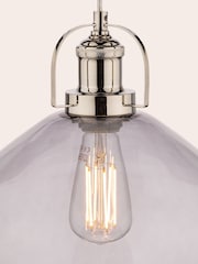 Laura Ashley Grey Rye Smoked Glass Pendant Ceiling Light - Image 5 of 6