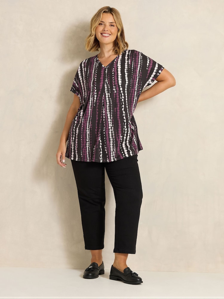 Evans Pink Short Sleeve Pleat Swing Top - Image 2 of 6 Evans Pink Short Sleeve Pleat Swing Top - Image 2 of 6