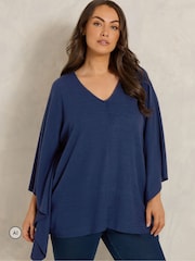 Evans Blue Flat Cape Top - Image 1 of 6