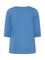 Camiseta de algodão com decote em V da Evans - Imagem 6 de 6