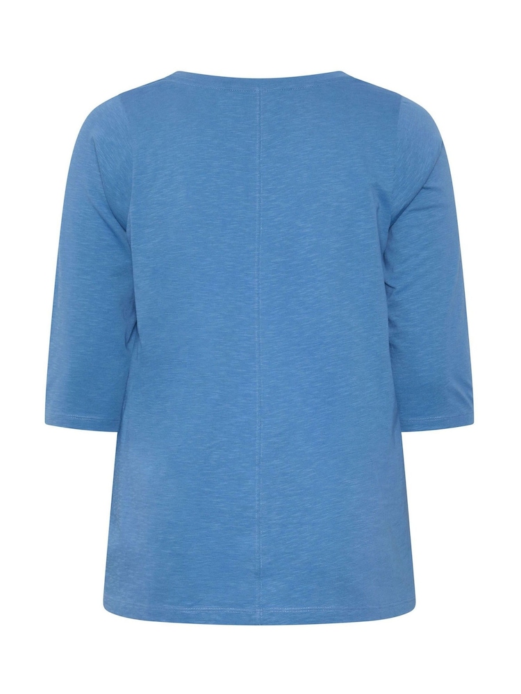 Camiseta de algodão com decote em V da Evans - Imagem 6 de 6