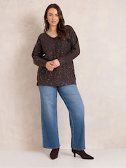 Қоңыр - Evans Sparkly Jumper - 6суретінің 2 суреті