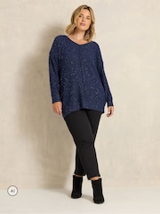 Көк - Evans Sparkly Jumper - 6суретінің 2 суреті