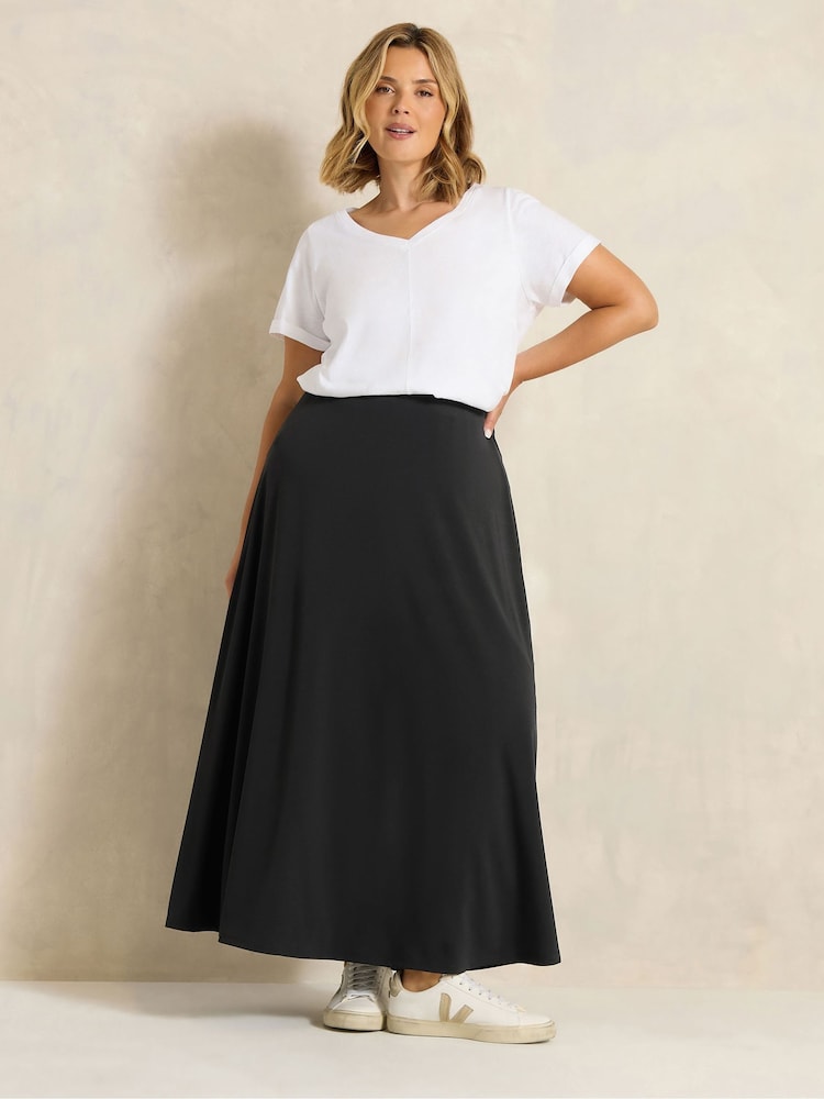 Evans Black Midi Skirt - Image 2 of 6 Evans Black Midi Skirt - Image 2 of 6