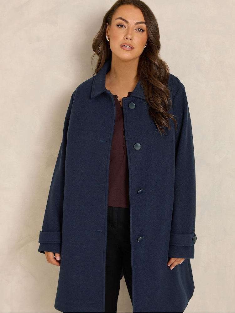 Evans Blue Longline Coat - Image 1 of 6
