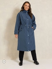 Evans Blue Longline Raincoat - Image 2 of 6