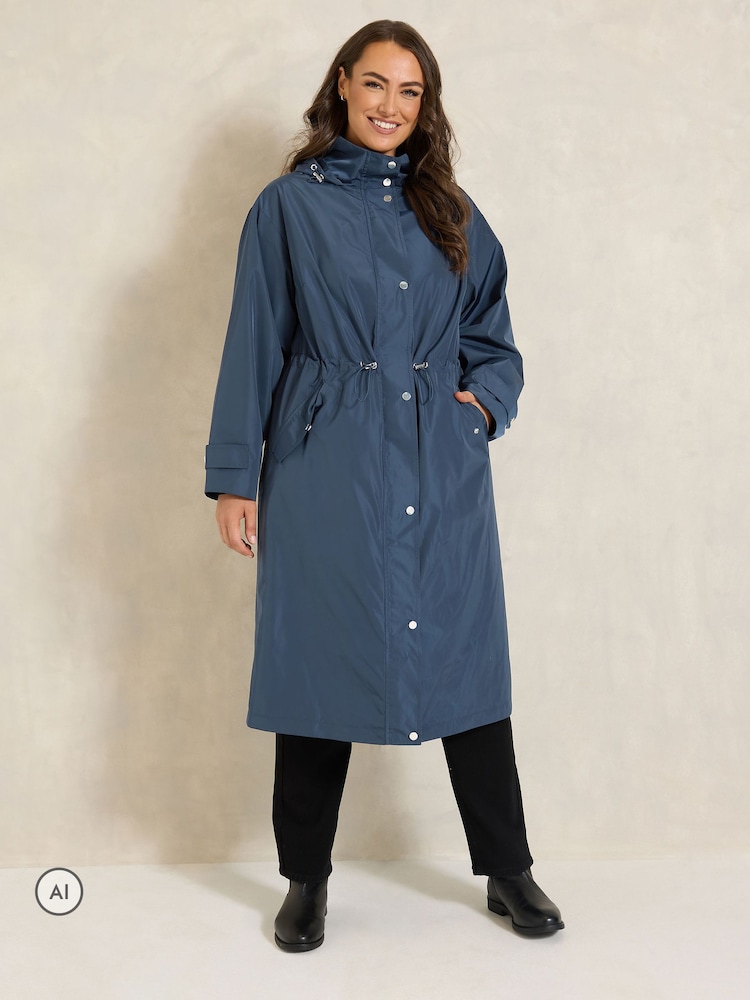 Evans Blue Longline Raincoat - Image 2 of 6 Evans Blue Longline Raincoat - Image 2 of 6