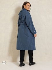 Evans Blue Longline Raincoat - Image 3 of 6