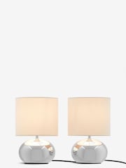 Chrome Pebble Twin Pack Table Lamp - Image 7 of 10