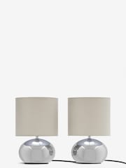 Chrome Pebble Twin Pack Table Lamp - Image 8 of 10
