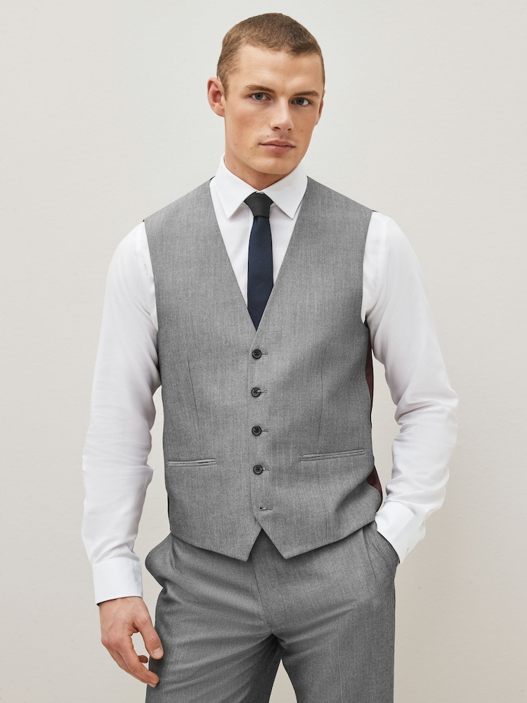 Light Grey Regular Fit Waistcoat - Image 1 of 10