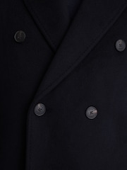 Reiss Navy Dusk Wool-Blend Double-Breasted Epsom Overcoat - Image 5 of 9