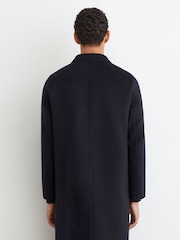 Reiss Navy Dusk Wool-Blend Double-Breasted Epsom Overcoat - Image 7 of 9
