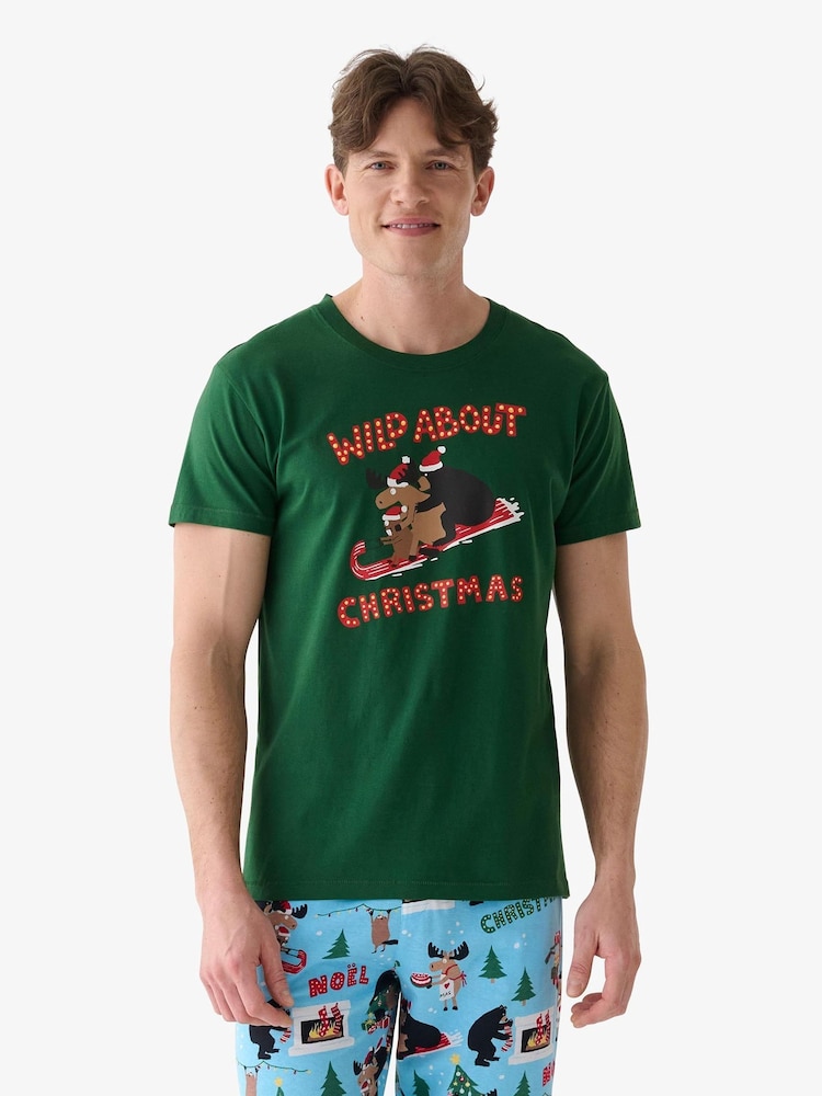 Hatley Green Wild About Christmas T-Shirt - Image 1 of 3 Hatley Green Wild About Christmas T-Shirt - Image 1 of 3