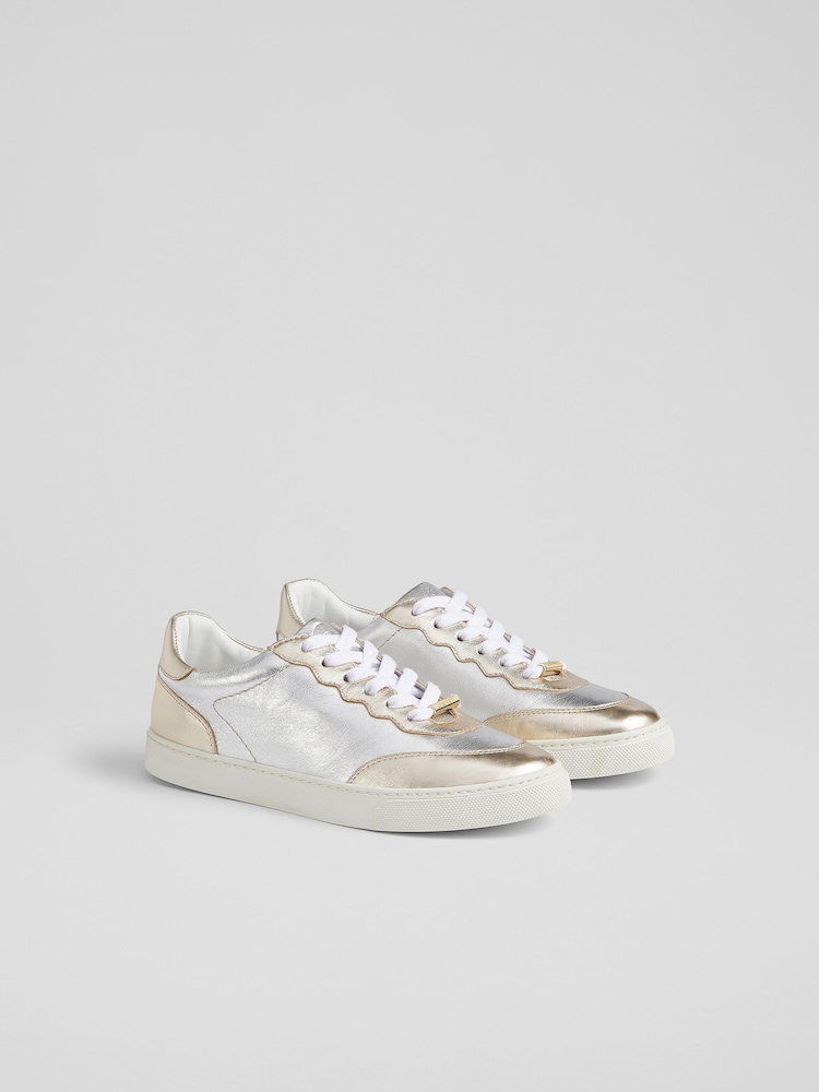 LK Bennett Gold Runner Leather Trainers - Image 2 of 3