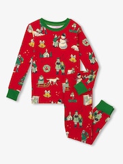 Hatley Red Vintage Christmas Kids Pyjamas Set - Image 1 of 3
