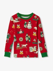 Hatley Red Vintage Christmas Kids Pyjamas Set - Image 2 of 3