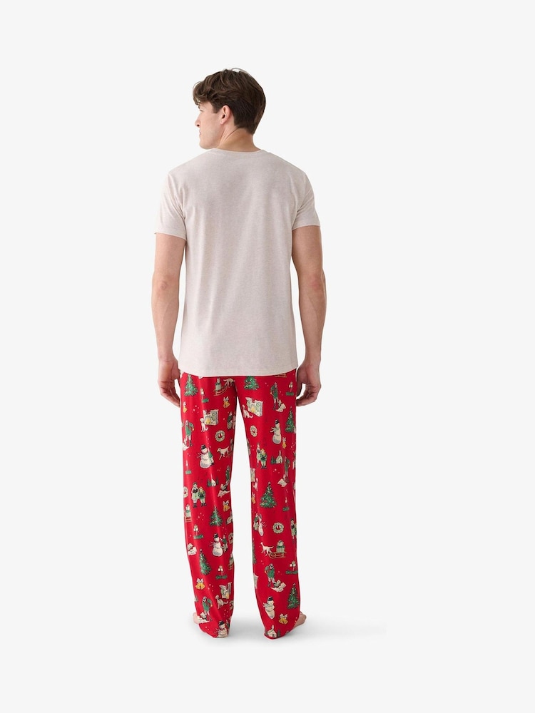 Hatley Red Vintage Christmas Joggers Pyjamas - Image 2 of 4 Hatley Red Vintage Christmas Joggers Pyjamas - Image 2 of 4