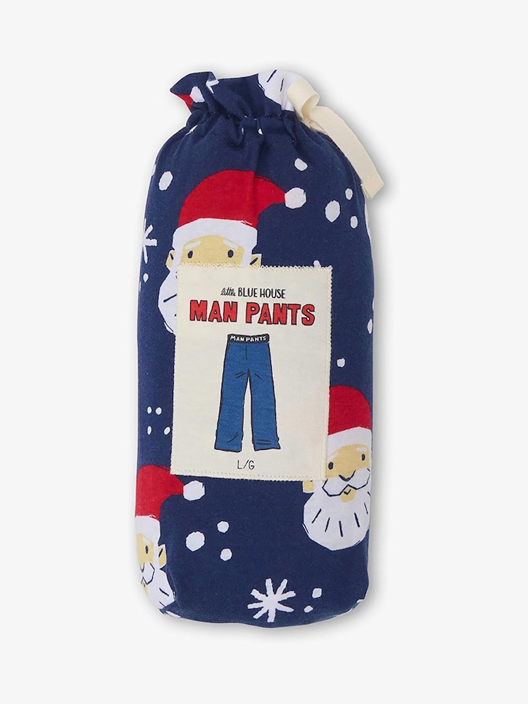 Hatley Blue Allover Santa Christmas Pyjamas - Image 4 of 4 Hatley Blue Allover Santa Christmas Pyjamas - Image 4 of 4