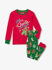 Hatley Red Dear Santa Kids Christmas Pyjamas Set - Image 1 of 3