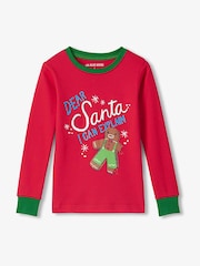 Hatley Red Dear Santa Kids Christmas Pyjamas Set - Image 2 of 3