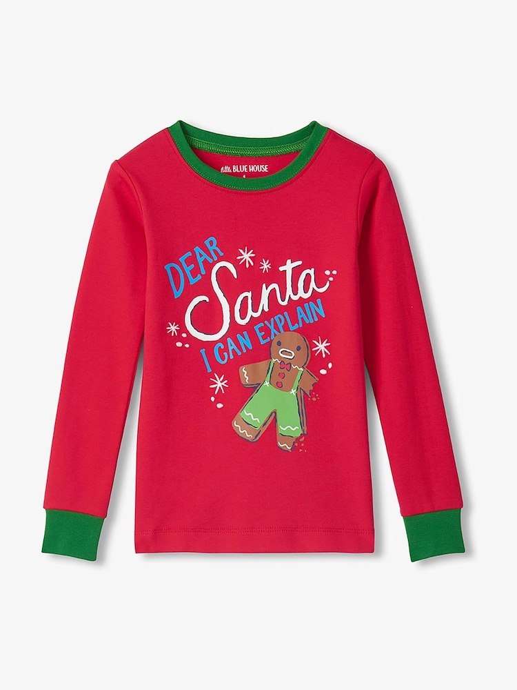 Hatley Red Dear Santa Kids Christmas Pyjamas Set - Image 2 of 3