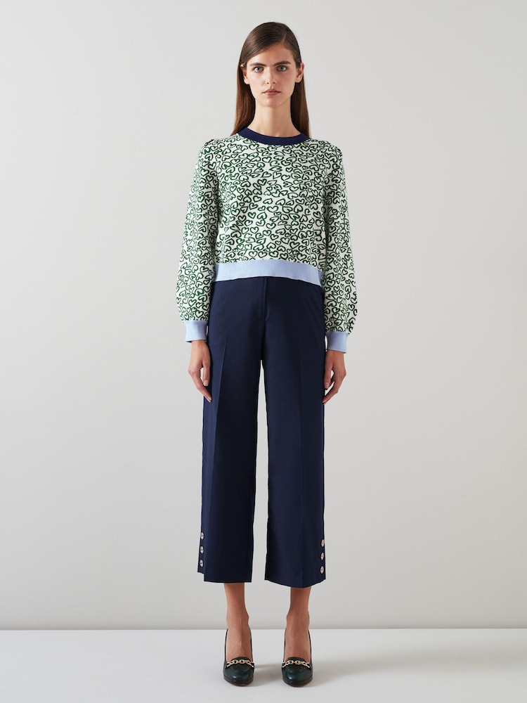 LK Bennett Keaton  Wide-Leg Cropped Trousers - Image 1 of 3