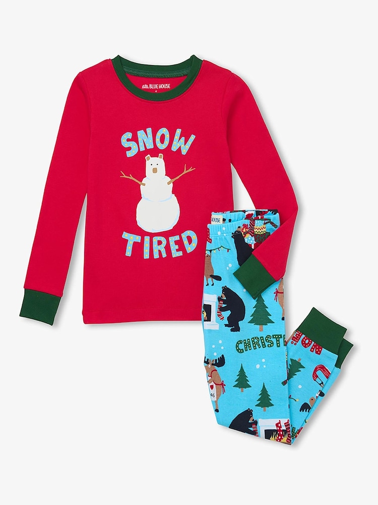 Hatley Red Snow Tired Kids Christmas Pyjamas Set - Image 1 of 3 Hatley Red Snow Tired Kids Christmas Pyjamas Set - Image 1 of 3
