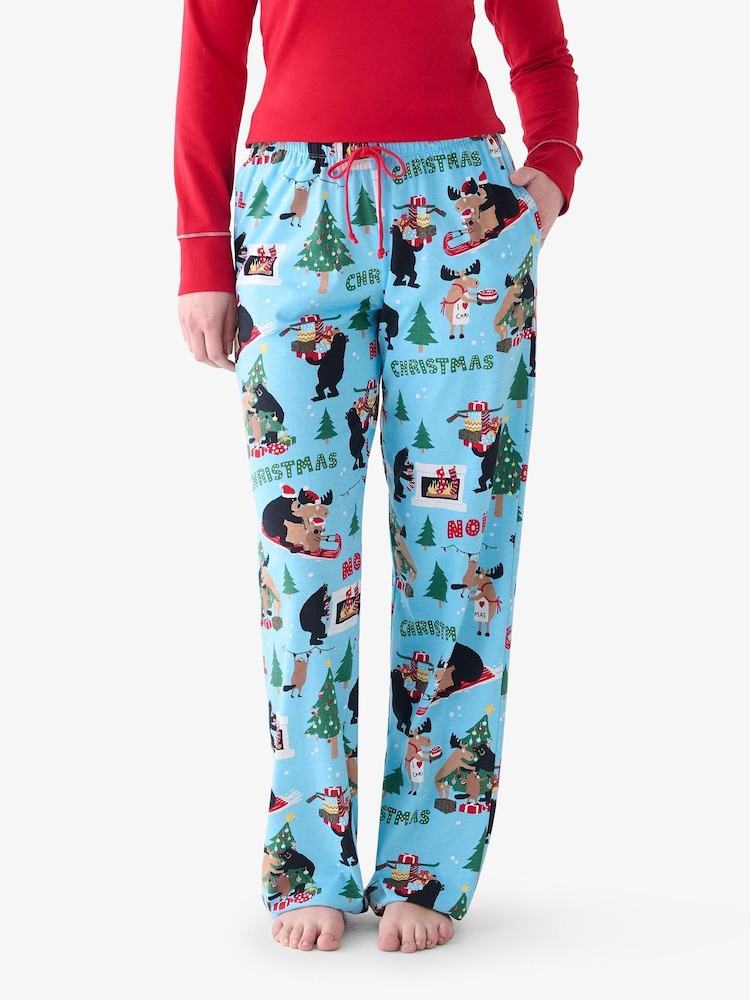 Hatley Blue Wild About Christmas Pyjamas - Image 1 of 4