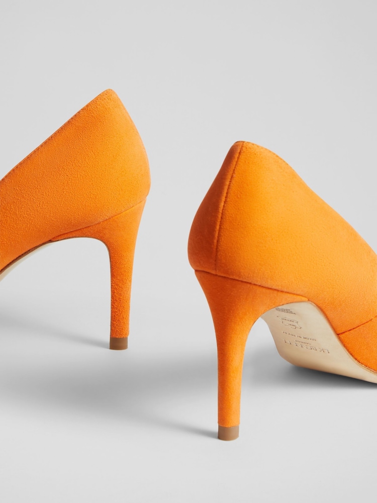 LK Bennett Floret Suede Pointed Toe Courts - Image 1 of 3