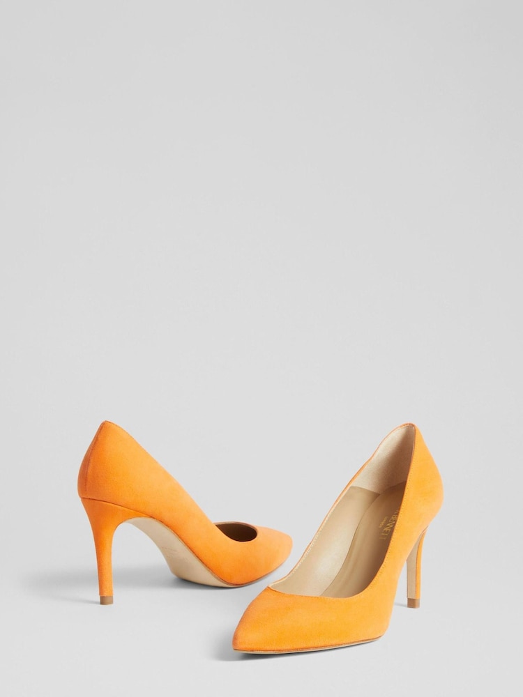 LK Bennett Floret Suede Pointed Toe Courts - Image 2 of 3