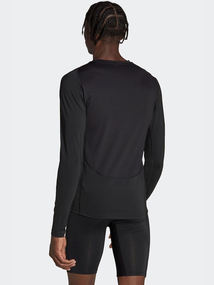 adidas Black Techfit Aeroready Long Sleeve Top - Image 2 of 7