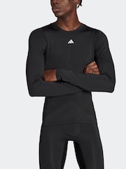 adidas Black Techfit Aeroready Long Sleeve Top - Image 4 of 7