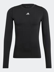 adidas Black Techfit Aeroready Long Sleeve Top - Image 7 of 7