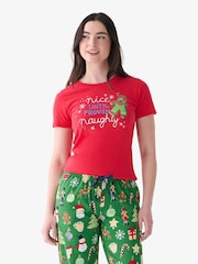 Hatley Red Nice Until Naughty Christmas T-Shirt - Image 1 of 4