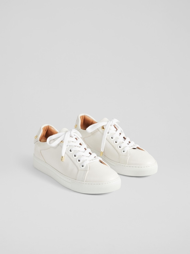 LK Bennett White Signature Leather Trainers - Image 1 of 4