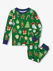 Hatley Green Paper Cut Christmas Kids Pyjamas Set - Image 1 of 3