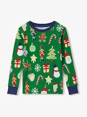 Hatley Green Paper Cut Christmas Kids Pyjamas Set - Image 2 of 3