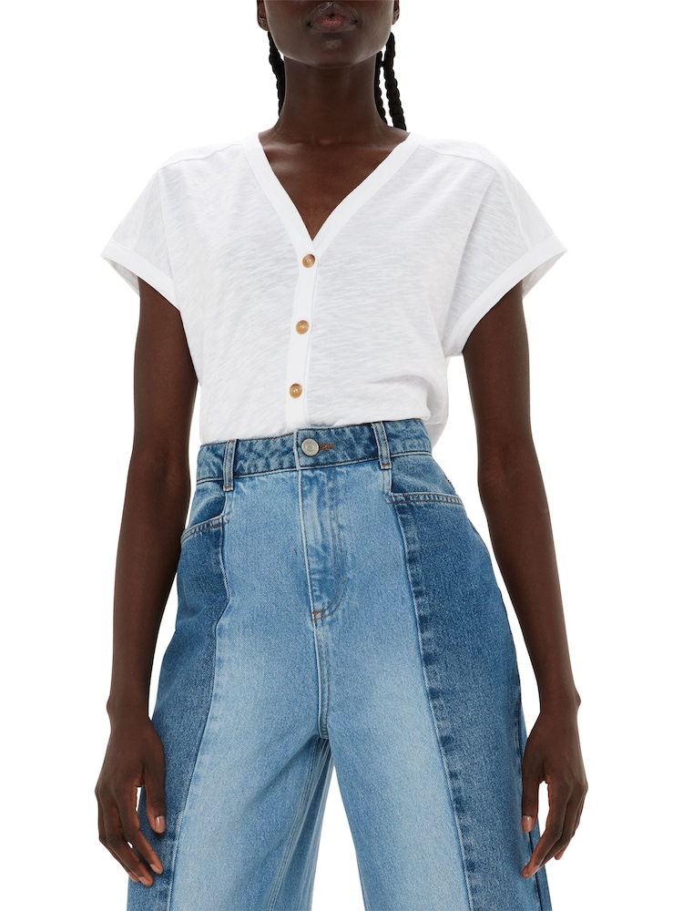 Whistles White Aubrie Button Through 100% Cotton Top - Image 1 of 4
