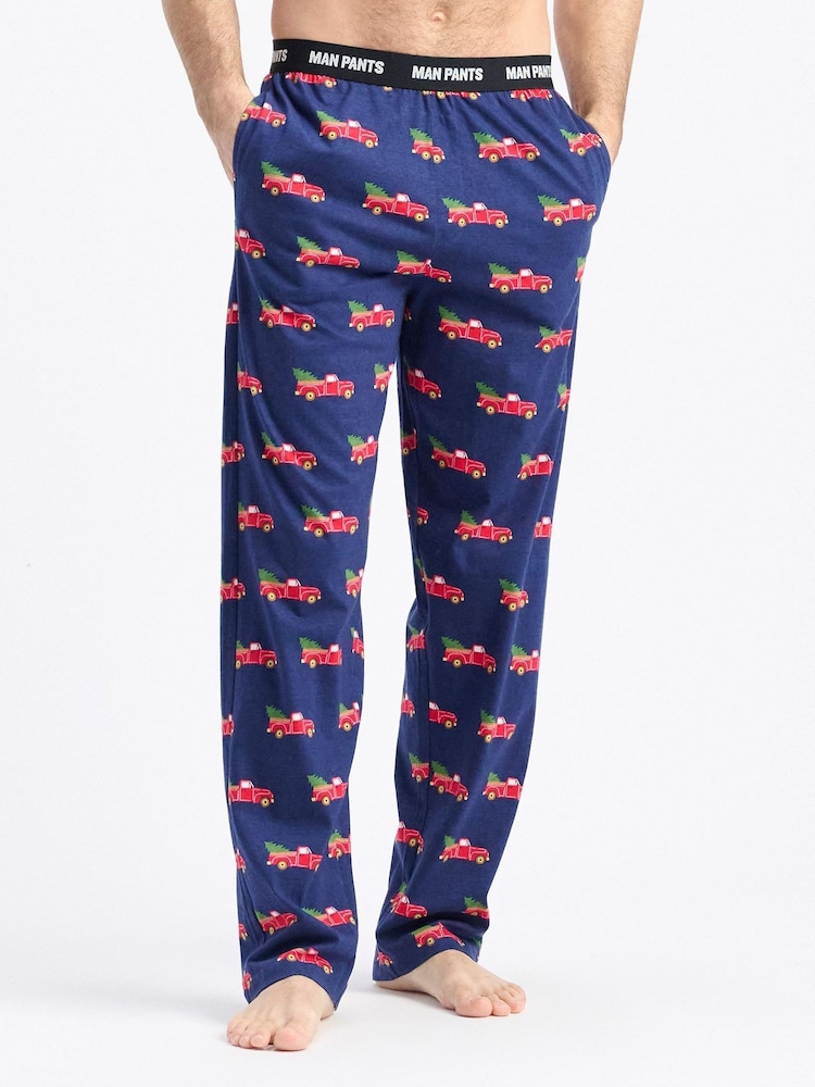 Hatley Blue Red Christmas Truck Joggers Pyjamas - Image 1 of 3 Hatley Blue Red Christmas Truck Joggers Pyjamas - Image 1 of 3