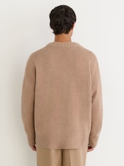 Reiss Jeremy Monogram Wool Relaxed V-Neck Jumper - Imagen 6 de 7