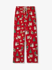 Hatley Red Vintage Christmas Joggers Pyjamas - Image 4 of 4