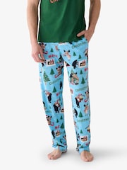Hatley Blue Wild About Christmas Pyjamas Bottoms - Image 1 of 4